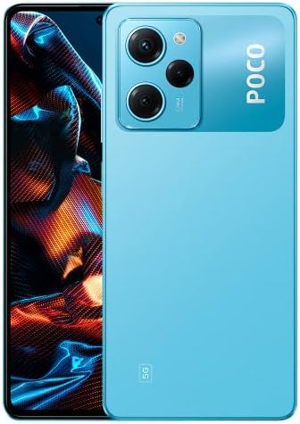 Xiaomi Poco X5 PRO 5G + 4G Volte Global Unlocked 128GB + 6GB GSM 6.67″ 108 mp Triple Camera (ONLY Tmobile Mint Tello USA Market) + (Car Fast Car 51W Charger Bundle) (Blue)