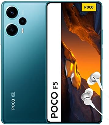 Xiaomi Poco F5 5G + 4G LTE 256GB + 8GB Global Version Unlocked 6.67″ 120Hz 64Mp Triple Camera (Tmobile Mint Tello Metro USA Market) + (w/Fast Car 51W Charger Bundle) (Blue Global)