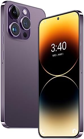 xixaomiro i14Pro Max Unlocked 5G Cellphone Android Smartphone Mobile Phone, 8GB RAM, 512GB ROM 1TB Expandable, 6.8” FHD Screen, 6000mAh Battery, Dual Sim Card, 48+13MP Camera (Purple)