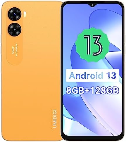 UMIDIGI G3 MAX (8+128GB) Android 13 Unlocked Cell Phone,50MP Ultra-Clear AI Camera Smartphone,6.6-inch FHD Display Android Phone,5150mAh Massive Battery Mobile Phone Support Expandable Up to 1TB