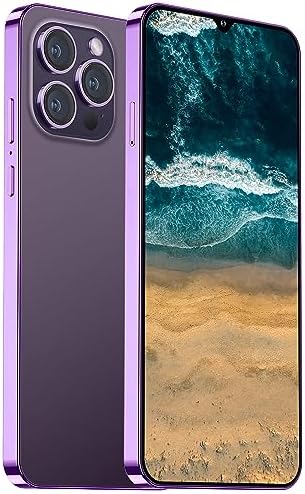 BLACKCYBER i14Ultra Max Unlocked 5G Cellphone Android Smartphone Phone, 8GB RAM, 512GB ROM 1TB Expandable, 6.8 “FHD 120Hz Screen 6000mAh Battery, Dual Sim Card, 48+13MP Camera Dual Sim Card (Purple)