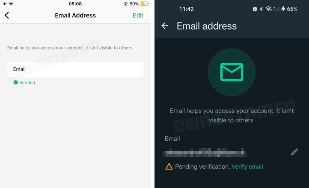 whatsapp email account feature wabetainfo whatsapp